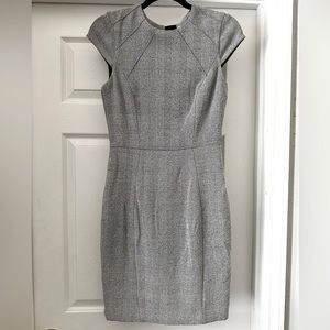 H&M Grey Plaid Pencil Fitted Dress